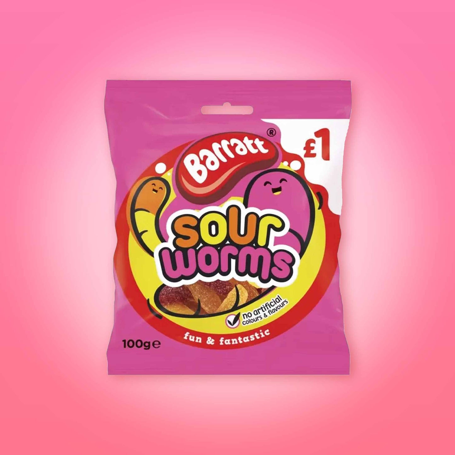 Barratt Fun & Fantastic Sour Worms 100g