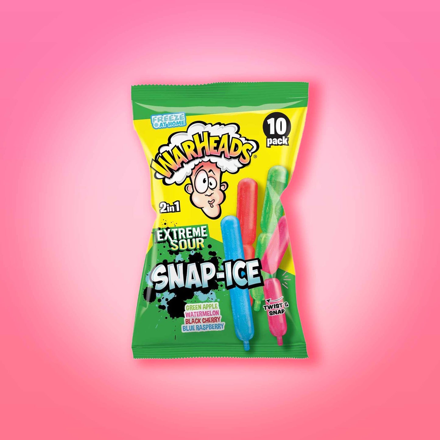 Warheads Extreme Sour 2 in 1 Snap Ice Sticks 450ml