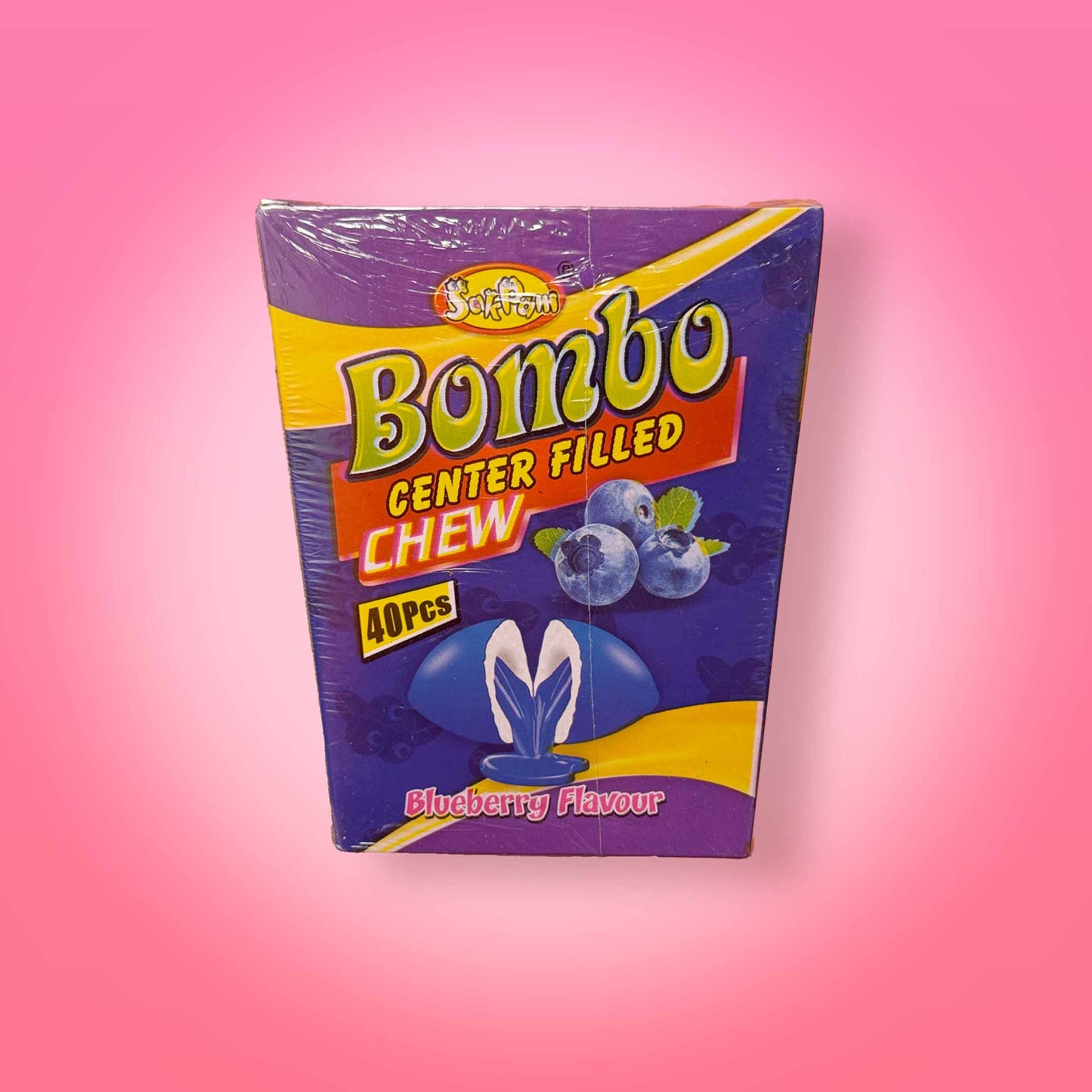 Bombo center filled chew blueberry