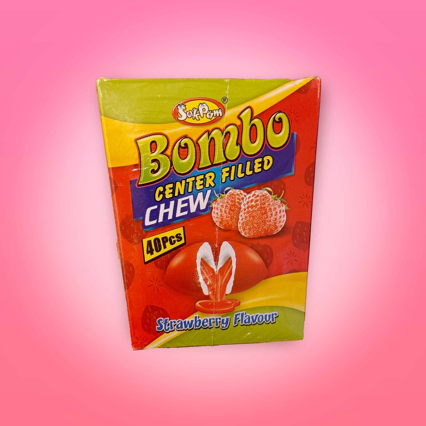 Bombo center filled chew strawberry